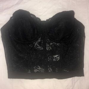 BLACK LACE CORSET TOP